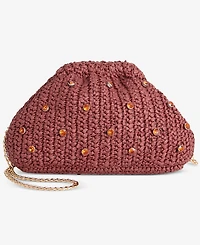 On 34th Crochet Raffia Shoulder Bag, Macy's Exclusive