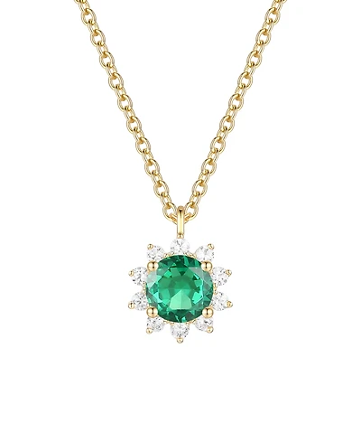 Macy's Citrine (3/4 ct. t.w.) & Lab Grown White Sapphire (1/4 Necklace 14k Gold Over Sterling Silver (Also Available Multi-Stones)