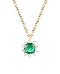 Macy's Citrine (3/4 ct. t.w.) & Lab Grown White Sapphire (1/4 Necklace 14k Gold Over Sterling Silver (Also Available Multi-Stones)
