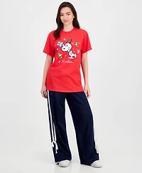 Peanuts Juniors' Snoopy Freedom Cotton Short-Sleeve T-Shirt