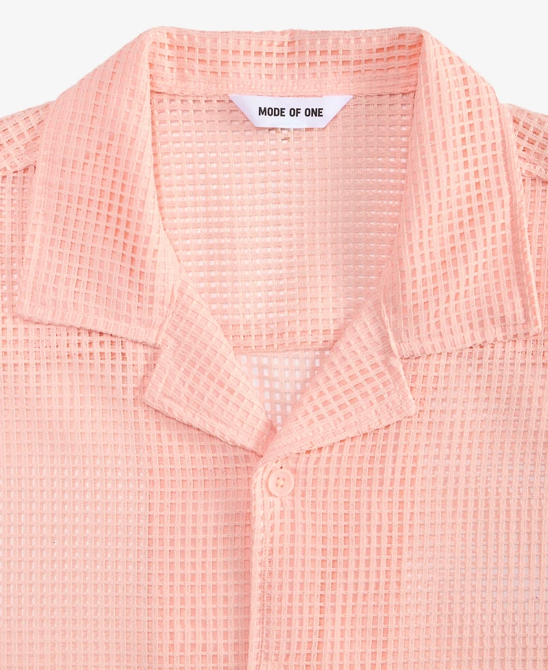 Mode of One Men's Boxy-Fit Short-Sleeve Mesh Shirt, Macy's Exclusive