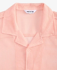 Mode of One Men's Boxy-Fit Short-Sleeve Mesh Shirt, Macy's Exclusive