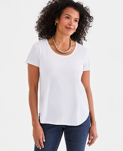 Style & Co Women's Short-Sleeve Scoop-Neck Top, Macy's Exclusive