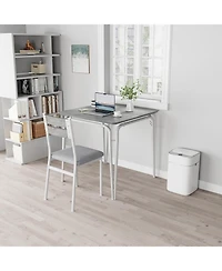 gaomon 3-Piece Dining Table for 2, Space-Saving Square Kitchen Table Set with Steel Frame, Apartment or Small Space