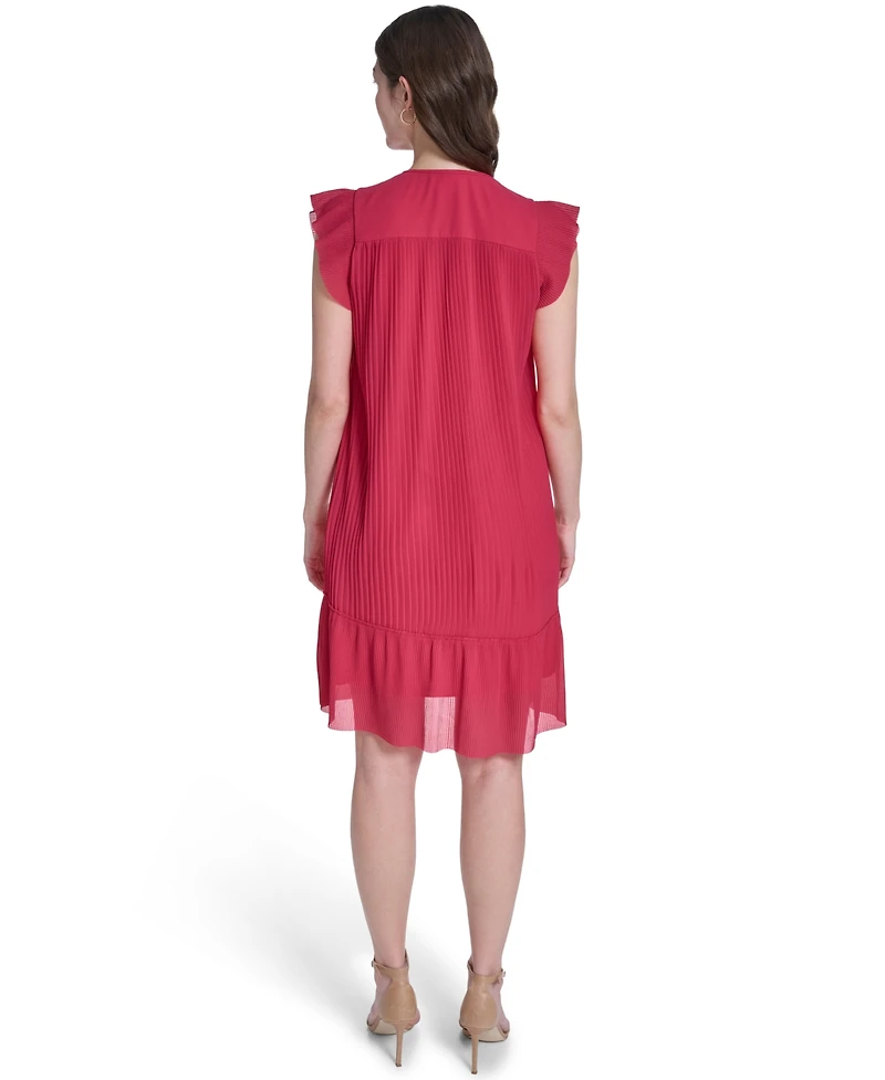 Vince Camuto Women's Flutter Sleeve V-Neck Mini Dress