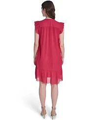 Vince Camuto Women's Flutter Sleeve V-Neck Mini Dress