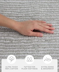 ienjoy Home Pinstripe Cotton Bath Mat, 34" x 21"