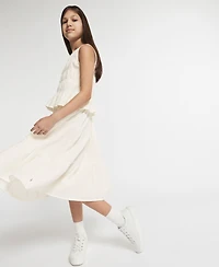 Calvin Klein Girls' 7-16 Crinkle Knit Sleeveless Top