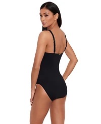 Lauren Ralph Front-Tie One-Piece Swimsuit