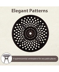 Clihome 31" Round Cast Aluminum Patio Table with 2" Umbrella Hole