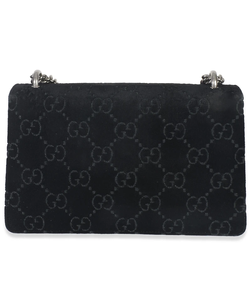 Pre-Owned Gucci Black Gg Embossed Velvet Small Dionysus Chain Bag