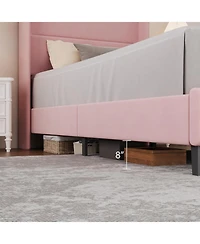 gaomon Soft Upholstered Platform Bed Frame with Wingback Headboard – Sturdy Wooden Slats, Noise-Free, No Box Spring Needed