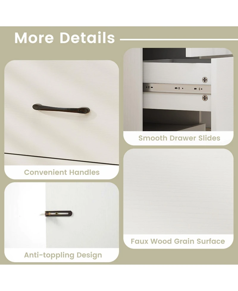 Sugift Makeup Vanity Desk and Stool Set with Mirror and Lights