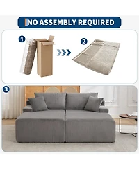 gaomon 80" Oversized Double Chaise Lounge, Cloud Plush Sofa Bed with Deep Seat 4 Pillows