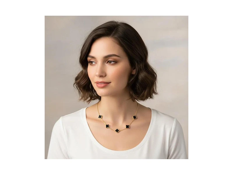Rivka Friedman 18K Gold Plated Flower Station Necklace