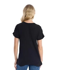 Wilt Clothing Women's Ruched Sleeve Tee