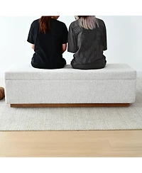 Maison Boucle Upholstered Storage Bench Ottoman, Lift-Top Bedroom End