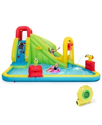 Mecale Outdoor Inflatable Water Bounce House with 480W Blower Included
