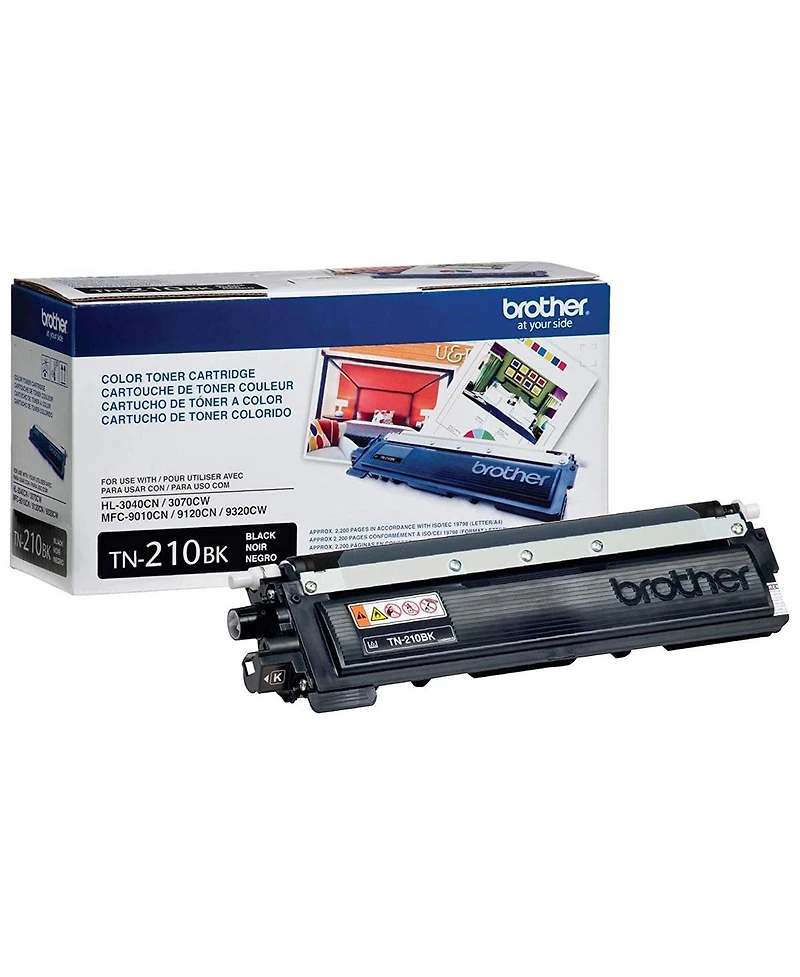 Brother TN210BK Black Toner Cartridge, 2200 Page Yield