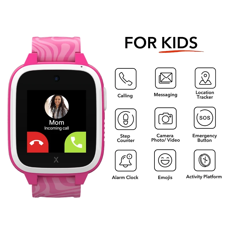 Xplora Kids' XGO3 Smart Watch, Calls, Messages, Sos, Gps Tracker, Camera, Step Counter, Sim Card