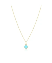 The Lovery Mini Turquoise Single Clover Necklace 14K Gold