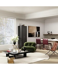 Homsee Wood Bookcase with Adjustable Shelves, 2 Door