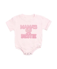 Sweet Wink Baby Girls Mama's Bestie Pearl Patch Short Sleeve Romper