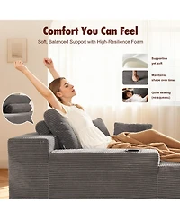 Xizzi Chaise Lounge Chair, Oversized Plush Upholstered Boneless Sofa Bed, Deep Seat Sleeper Cloud Couch for Living Room, No Assembly Required