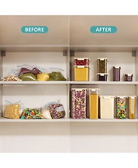 Sorbus Pack Airtight Food Storage Containers – Clear Stackable Canisters for Pantry, Rice, Pasta