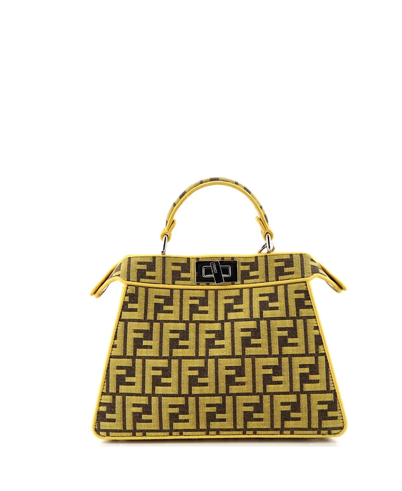 Pre-Owned Fendi Small x Frgmt Peekaboo ISeeU Bag Zucca Canvas