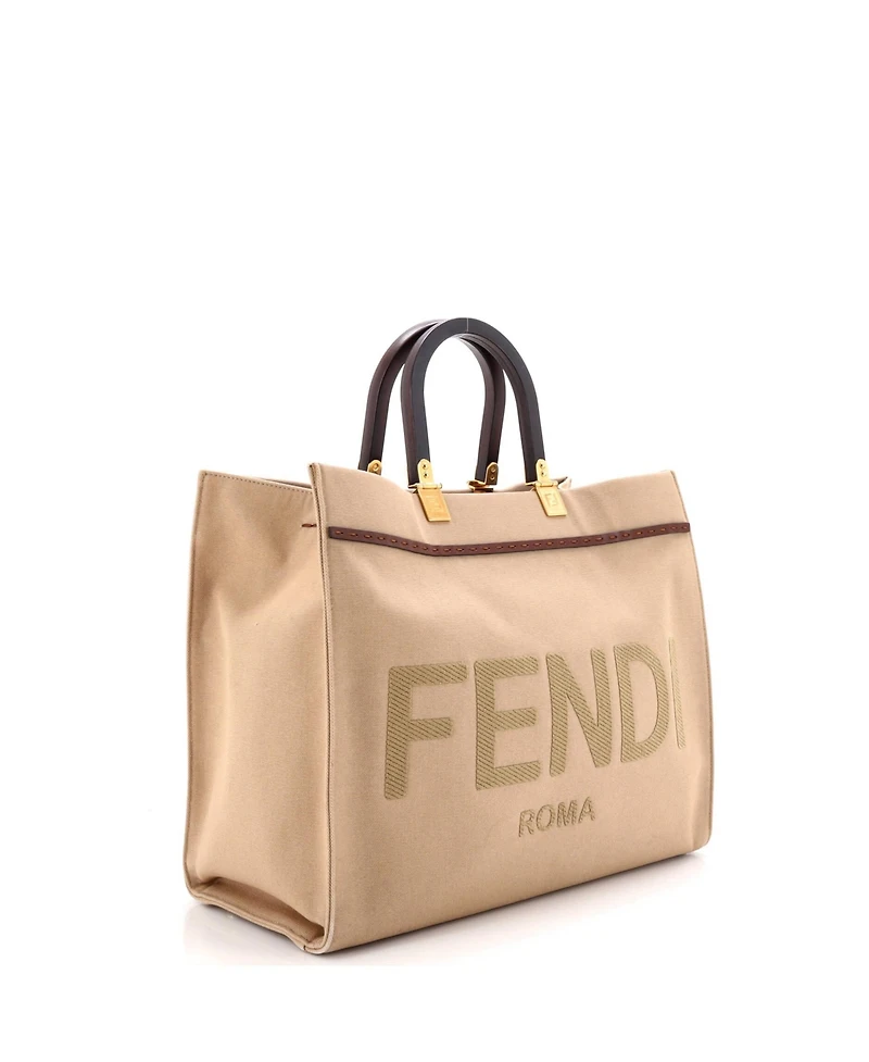 Pre-Owned Fendi Medium Sunshine Shopper Tote Canvas