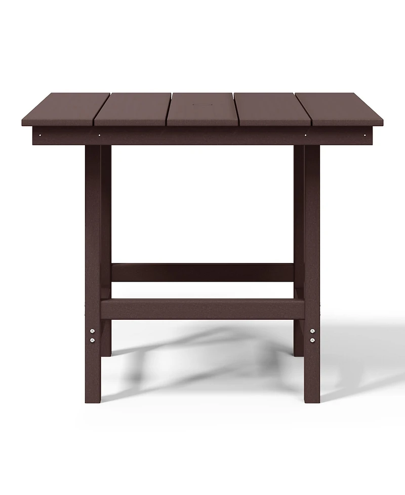 WestinTrends Outdoor Hdpe 36" Square Patio Dining Table with Umbrella Hole