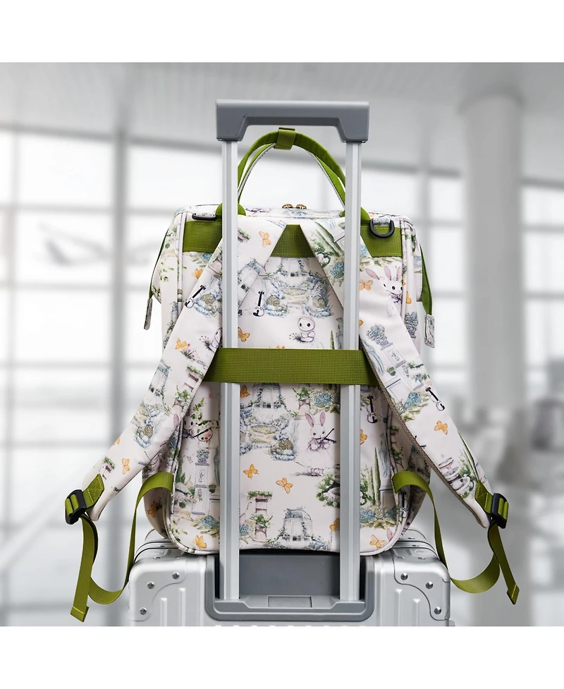 Sunveno Wide Open Frame Diaper Bag Backpack with Insulated Bottle Pockets