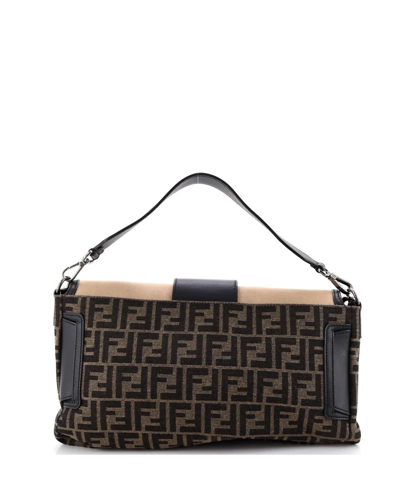 Pre-Owned Fendi Large Baguette Nm Bag Zucca Canvas with Leather