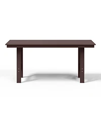 WestinTrends Outdoor Modern Hdpe 66" Wide Rectangle Patio Dining Table for 6