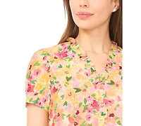 CeCe Women's V-Neck Ruffle-Trim Top