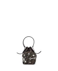 Pre-Owned Fendi Mini Mon Tresor Bucket Bag Crystal Embellished Zucca Canvas