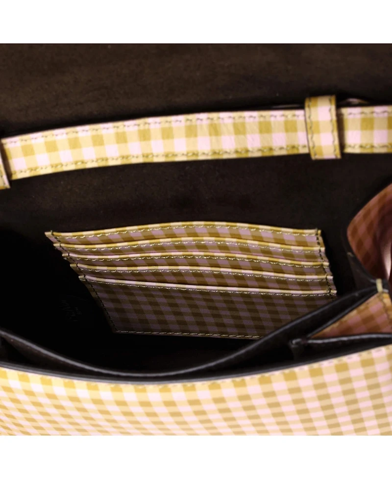 Pre-Owned Fendi Fab Shoulder Bag Printed Leather with Crystal Detail