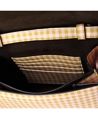 Pre-Owned Fendi Fab Shoulder Bag Printed Leather with Crystal Detail