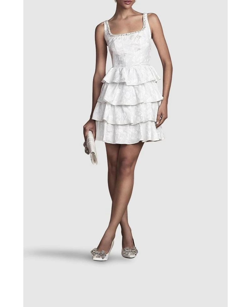 Coast Women's Ruffle Hem Mini Wedding Dress