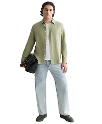 Scotch & Soda Men's Long-Sleeve Regular-Fit Linen Collared Shirt