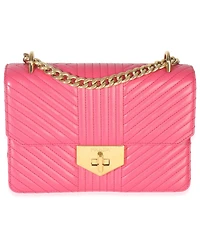 Pre-Owned Prada Pink Calfskin Turn Lock Chain Flap Bag
