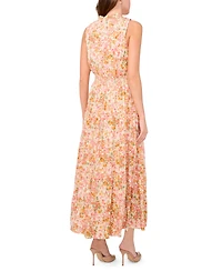 Msk Women's Sleeveless Smocked Waist Tiered Maxi Dress