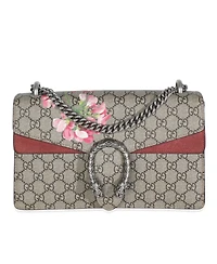 Pre-Owned Gucci Beige Multicolor Dry Rose Gg Supreme Canvas Blooms Medium Dionysus Bag