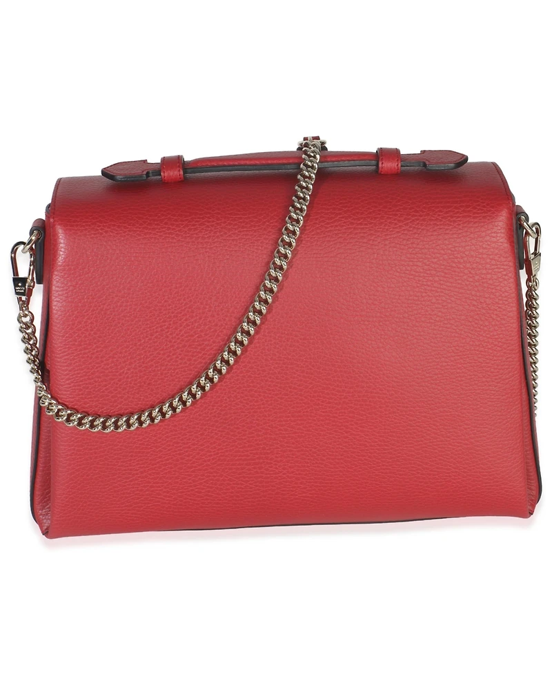 Pre-Owned Gucci Red Dollar Calfskin Medium Interlocking G Top Handle Bag
