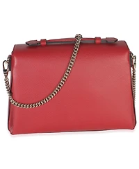 Pre-Owned Gucci Red Dollar Calfskin Medium Interlocking G Top Handle Bag