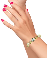 Lali Jewels Green Amethyst (4/5 ct .t.w.), Peridot (9/10 ct. t.w.) & Diamond (8/10 ct. t.w.) Bracelet in 14k Yellow Gold