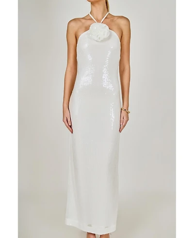 endless Rose Women's Haltered Sequins Maxi Dress