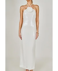 endless Rose Women's Haltered Sequins Maxi Dress