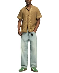 Lucky Brand Men's Short-Sleeve Bandana Eyelet Shirt